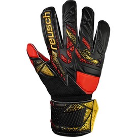 Roish reusch Attract Silver Junior JR Soccer Keeper Gloves Keite 25SS (5562215-7075) (7075) Black/Gold, 5 Sizes