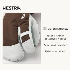 Hestra Army Leather Heli Ski Glove - Classic 3-Finger Snow Glove for Skiing, Snowboarding and Mountaineering, Espresso, 11