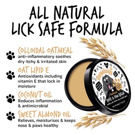 BUGALUGS Dog Nose Balm 30g, Natural Lick Safe Paw Balm for Dogs Contains Colloidal Oatmeal, Dog paw Cream Vegan Formula Nose Balm for Dogs Reduces Skin Irritation and Redness.