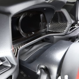 Soft Carbon Fiber Dashboard Trim Sticker Fit for Toyota Supra GR A90 A91 MK5 2019-2024, Instrument Panel Dashboard Tachometer Console Trim Cover, 3 PCS (Black)
