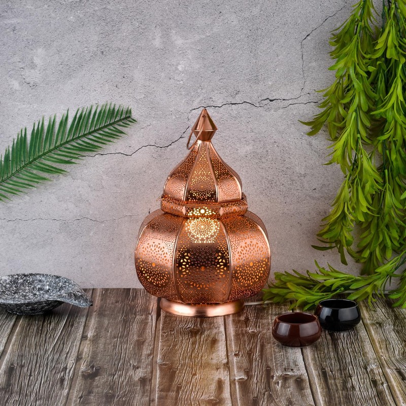 Lamisa Oriental Table Lamp Handmade Metal in Copper