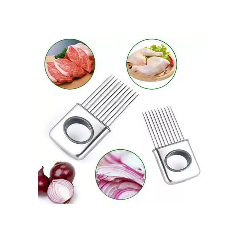 Kitchen Onion Holder for Slicing Stainless Steel Vegetable Potato Cutter