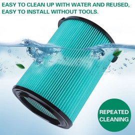 uoboeuq VF6000 5-Layer Pleated Replacement Vacuum Filter Compatible for Ridgid Shop Vac 5-20 Gallon Wet/Dry Vacuums WD5500 WD0671 WD6425 WD7000 WD1280 WD1851 WD1680 WD1956 RV2400A 1400RV RV2600B
