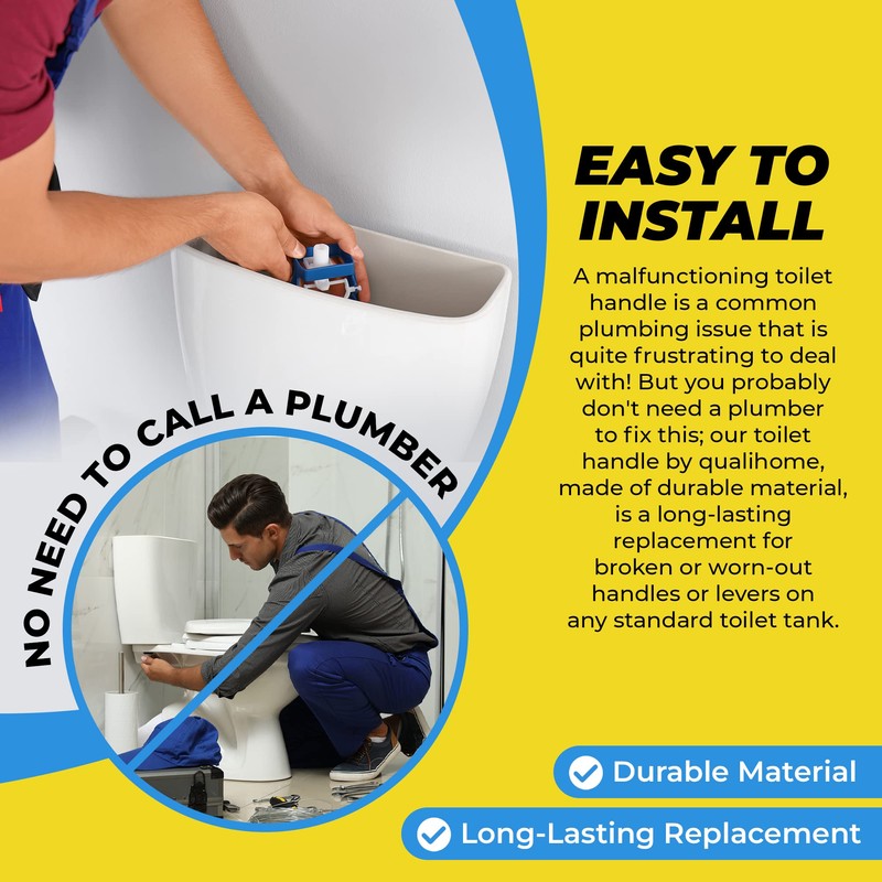 Qualihome TOTO Toilet Handle Replacement THU004-CP - Side Mount Toilet