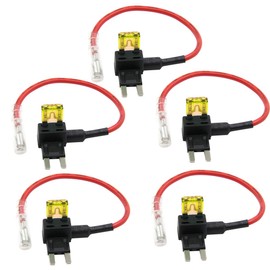 ZOOKOTO 5 Pack 12V Car Add-a-Circuit 20A Fuse AP Adapter Mini ATM APM Blade 20A Fuse Holder