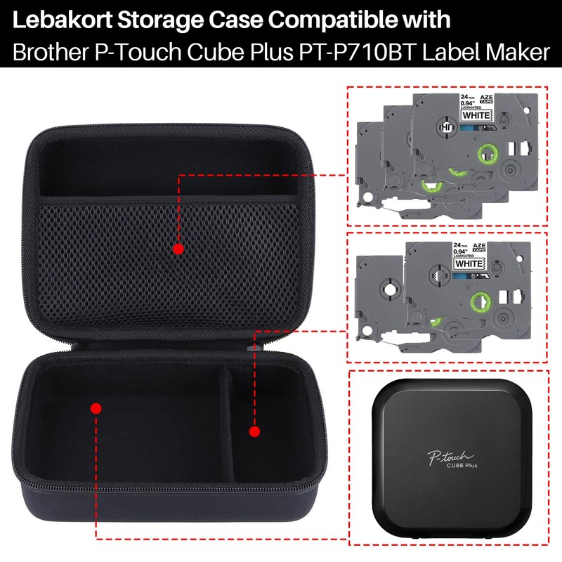 Lebakort Storage Case Compatible with Brother P-Touch Cube Plus PT-P710BT