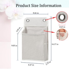 Someteth 2pcs Wall Hanging Storage Organizer Bag, Hanging baskets with pockets for Wall organizing, Storage Hanging Bag for Bedroom, Dormitory, Study Room, Bathroom (White)