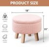 Wimarsbon Storage Ottoman, Modern Round Footrest with Soft Padded Seat,