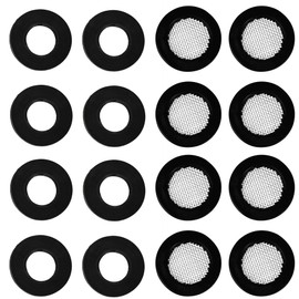 AUXBC 1Inch 8PCS Shower Filter Gaskets+8PCS Rubber Washers, Seal Faucet Washers, O Ring Hose Gasket Filter Net Shower Head Gasket Rubber Washer for Water Faucet Shower Garden Hose Connector