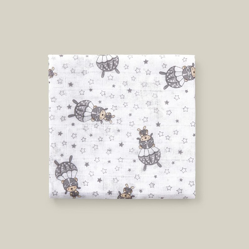 Pack of 3 Grey Baby Muslin Nappies