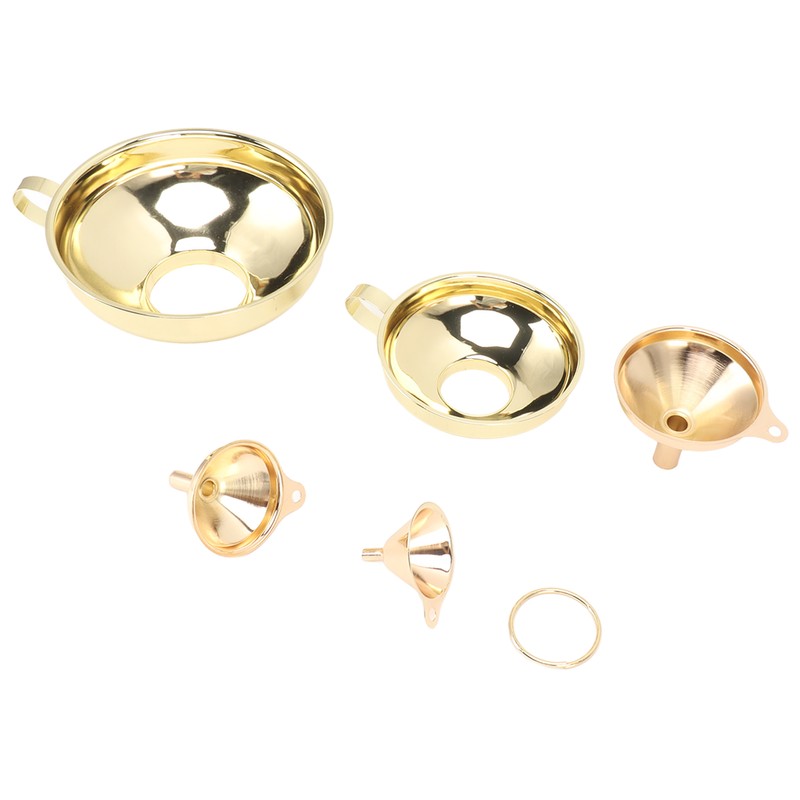 5 Pcs Funnel Set Stainless Steel Gold Plating Wide Mouth