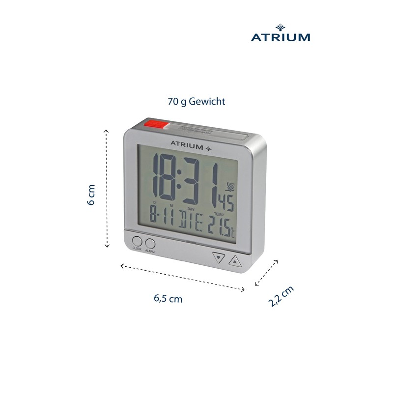Atrium Radio Alarm Clock Travel Alarm Clock Small Digital Quartz