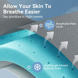 BedsPick Full Mattress Topper, 2 Inch Cooling Gel Memory Foam Topper for Dorm & College Students - Soft Cover with Adjustable Straps, Pressure Relief, CertiPUR-US Certified