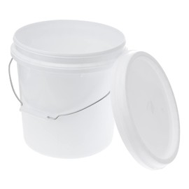 3 Gallon Bucket White Plastic Bucket Plastic Bucket with Airtight Lid for Cereals Grain Pet Food Coatings Paint Industrial Storage Buckets