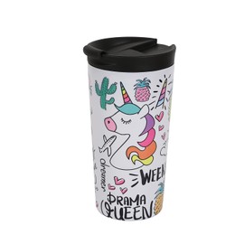 IDRINK® - Taza de viaje aislada de acero inoxidable | Thermos 350 ml UNICORN