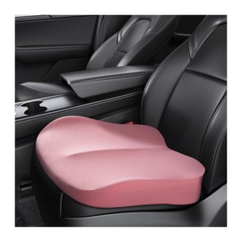 Gasedin Car Seat Cushion, Comfort Memory Foam Car Cushion, Non-Slip Auto Booster Seat Cushion for Improve Driving Vision, Suitable for Vehicles Trucks SUVs Car Accessories (Pink)