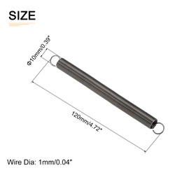 DTGN 1x10x120mm(WxODxL) Extension Spring - 2Pack - Good for Home Repair Machinery - Spring Steel Extended Compressed Spring - Grey