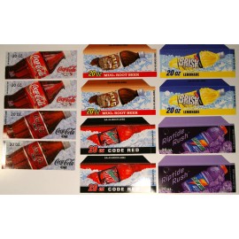 Unbranded/Generic Soda 20 oz Bottle Vending Machine Flavor Strips 12 pcs assorted 2 pcs each