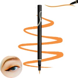 Liquid Eye Liner, Easy To Use Eyeliner Pen, Waterproof and Smudge Proof, Longlasting Liner Stays On All Day & Night, Goes On Smoothl Without Smudging or Skipping (Orange)
