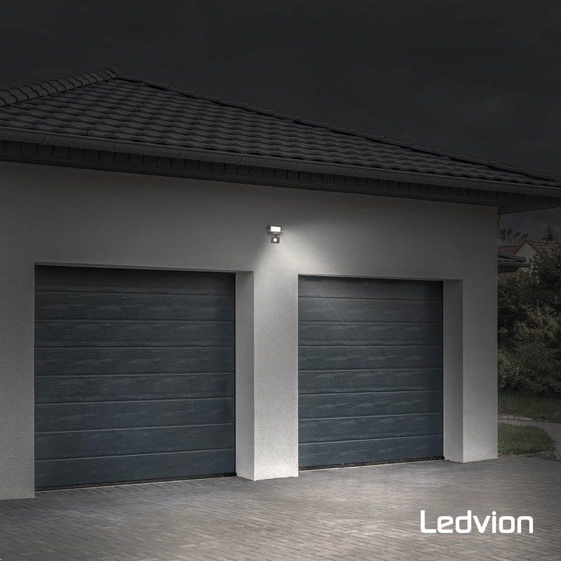 Ledvion - LED Floodlights with Motion Sensor, 10 Watt, 4000