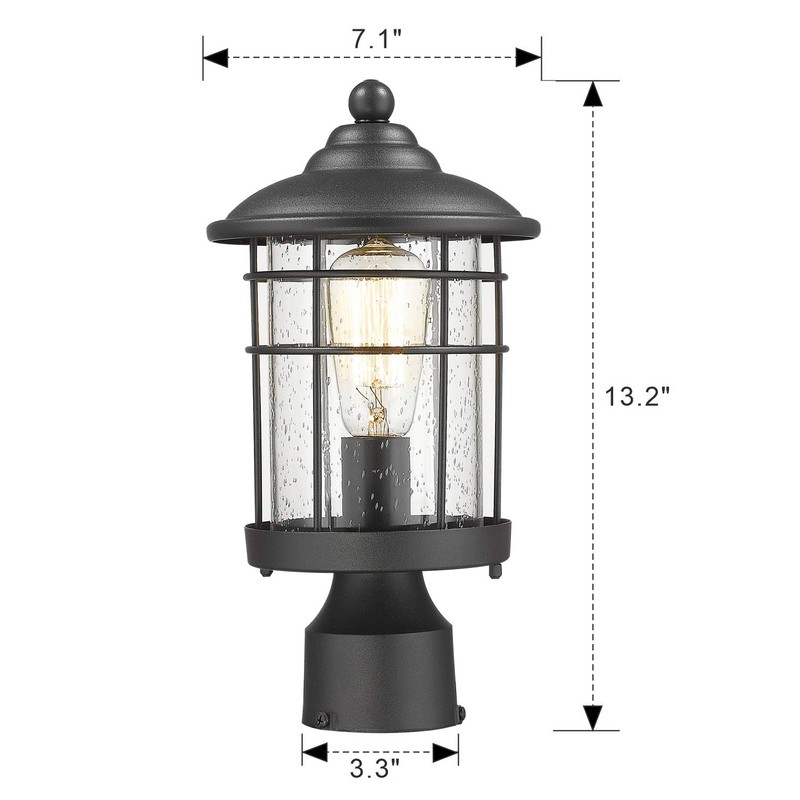 Emliviar 13 Inch Outdoor Post Light Waterproof Modern Lamp Post