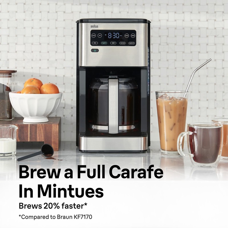 Braun PureFlavor 14‑Cup Programmable Coffee Maker – Fast Brew Speed,