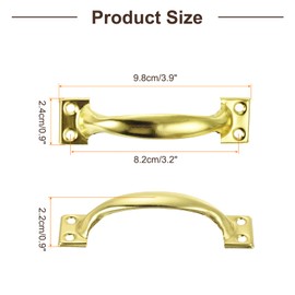sourcing map 16pcs 4 Inches Gate Handle Metal Vintage Door Drawer Pulls Vintage Furniture Handles with Screw for Kitchen Cupboard Closet Door Gold