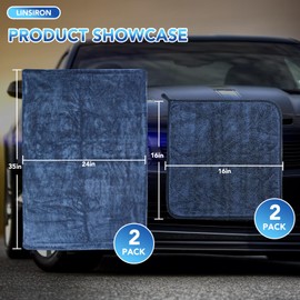 4-Pack 1100 Gsm Car Exoforma Drying Towels Detailing(35*24in*2+16*16in*2),Blackline Dual Sided Microfiber Towels For Cars,Super Absorbent Scratch-Free,No Water Spots,for SUVs, RVs, Trucks