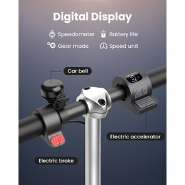 Gyroshoes Electric Scooter for Kids – 3-Speed Adjustable, Foldable Kids Electric Scooter with LED Display, Electric Brake, Colorful Lights, Lightweight Design