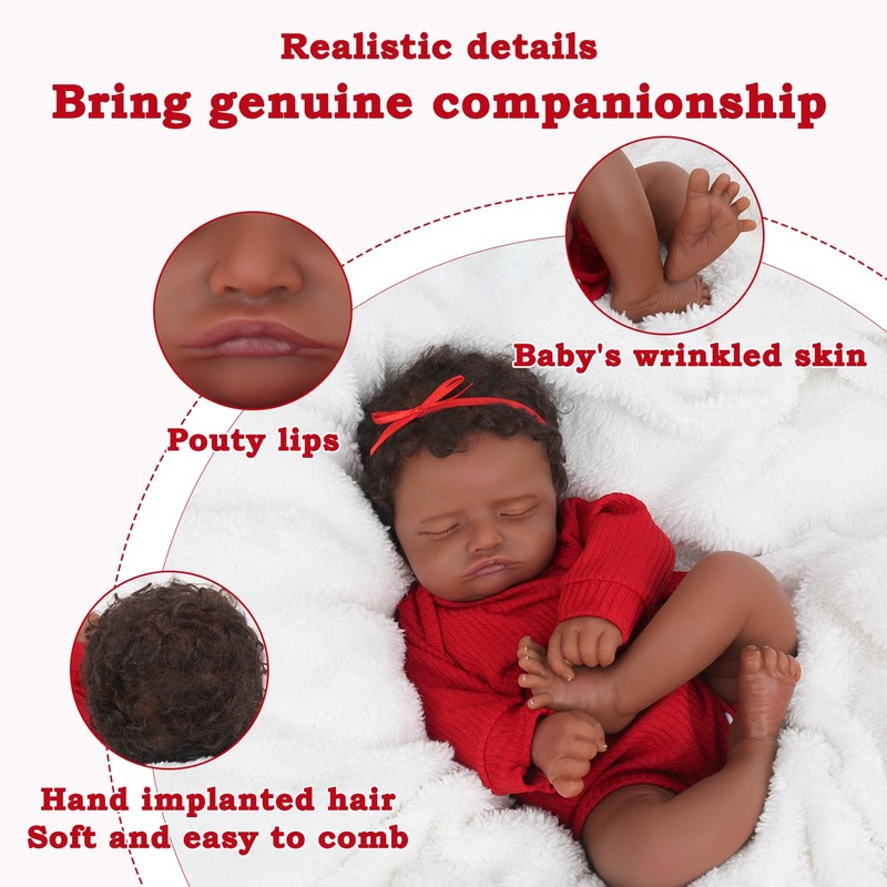 CHAREX Realistic 18 Inch Reborn Baby Doll - African American