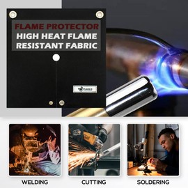 FLASLD Welding Blanket & Heat Shield Mat for Soldering Copper Pipe, 12''x12'' Flame Protector Pad Plumbing Hole Propane Torch (1 Pack)