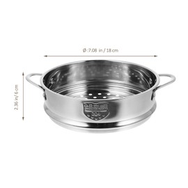 Healeved 18cm Stainless Steel Steamer Food Steamer Basket Useful Bun Steamer Grid for Restaurant Home Kitchen (Silver)