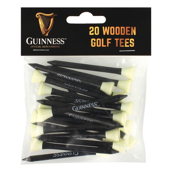 Guinness Lot de 20 tees de golf en bois
