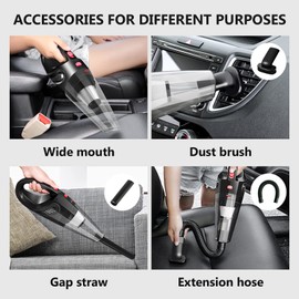 Bittor Handheld Vacuum Cleaner, 120W High-Power Cordless Rechargeable , Wet and Dry, Suitable for Home, Car, Office, with Three Filters and Three Different Nozzles