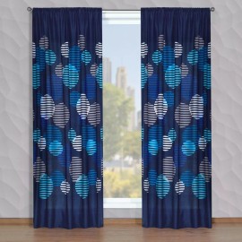 Colibrí Cortinas Azul Blue 2 Paneles De 1.30 X 2.20 Geometrico