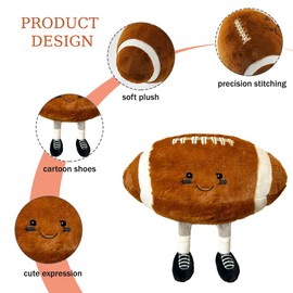 Football Pillow Football Stuff Plush, Football Gifts for Boys and Girls, Sports Pillows Football Room Decor (Football)