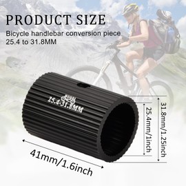 Azonelife 1Pair Bike Handlebar Shim, Bicycle Handlebar Stem Shim 25. 4mm to 31. 8mm, Handlebar Adapter Reducer Clamp Spacer Aluminum Alloy Conversion Shims for Most Bicycle and Road Bike