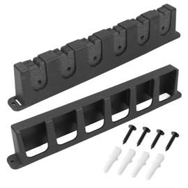Andux Wall Mount Fishing Rod Holder for Fishing Boat,Garage Horizontal Vertical Wall Mount Fishing Rod storage F/ZJ-01(Vertical hanging,Black)