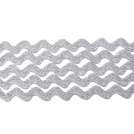 Großhandel für Schneiderbedarf 5 m Lurex Zag Braid Silver 8 mm, 100% Polyester, Wash at 30°, Made in Germany, Price is for 5 m