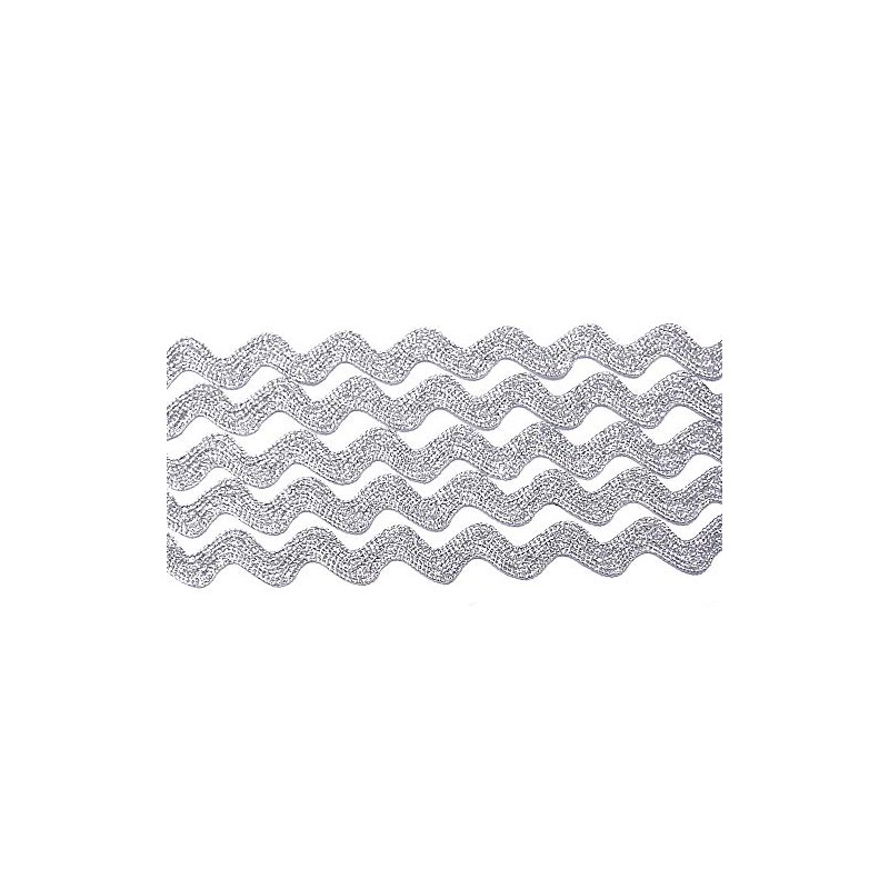 Großhandel für Schneiderbedarf 5 m Lurex Zag Braid Silver 8