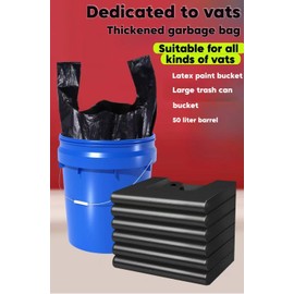 Commercial Large Garbage Bags, Thickened Plastic Bags for Hotel Property, Household Cleaning, 50 Gallon, Black,degradable plastics,There are 50 garbage bags in one pack.