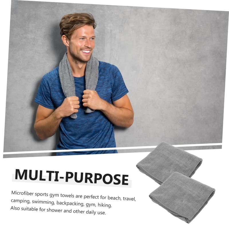 KOMBIUDA 2pcs Microfiber Gym Towels Absorbent Quick Dry Comfortable Workout