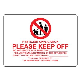 Pesticide Application Please Keep Off Sign General Chemical Signs Style 29980 Caution Metal Tin Sign 8x12 Inch – Bold, High-Visibility Design for Safety