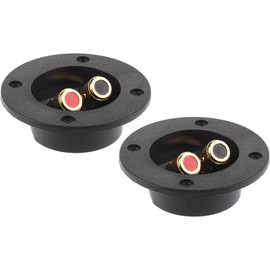 Greluma 2 PCS 2 Way Speaker Box Terminal Trays Round Performance Speaker Terminal Plates Compression Spring Loaded