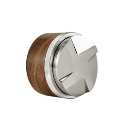 MUVNA 53.3MM Espresso Coffee Distributor, Adjustable Height Espresso Leveler with Walnut Lid, Fits for 54MM Breville Portafilters