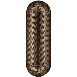 Super Area Rugs Braided Rug Pinecrest Indoor/Outdoor Braided Carpet for High Traffic Kitchen, Black Multi, 2' x 6' Oval Runner