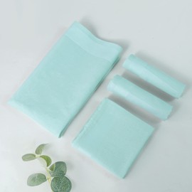 HOULIFE Men's Cotton Handkerchiefs, Solid Color 100% 60S Soft Cotton Hankies for Men Women 6/12PCS 15.7"×15.7" (Light Green, 6 PCS)