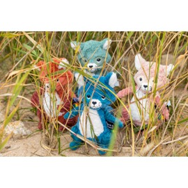 Les Déglingos PTIPOTOS by Plush Toy Netoitou The Raccoon Blue - Original - Comforter Ideal from Birth - Plush Toy - Blue