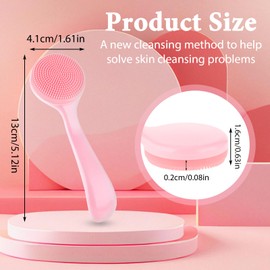 2 Pack Facial Scrubber, Soft Silicone Facial Cleansing Brush, Manual Scrubber Exfoliator for Sensitive Skin Deep Cleaning Care, Face Cleansing Brush for Makeup Residues Removal
