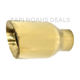 PAPI NOAHS DEALS 2.25" Inlet 4" Outlet 7" Long Angled Dual Wall Round Stainless Steel Exhaust Tip